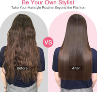 MiroPure 2 in 1 Ionic Hair Straightener Brush Hot Comb MCH Heating Smoothing Brush with 16 Settings, Dual Voltage