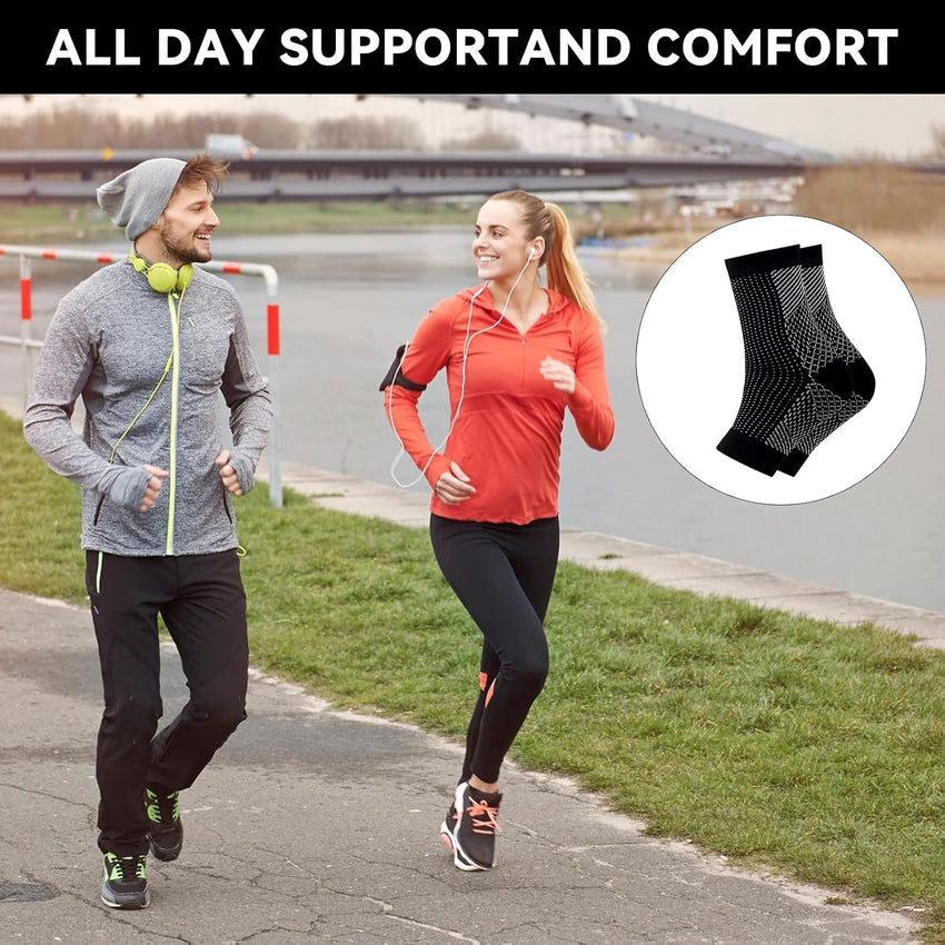 Plantar Fasciitis Compression Socks 4 Pairs Ankle Support for Neuropathy & Arthritis Ã¢ÂÂ Black L/XL