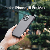 TineeOwl iPhone 15 Pro Max Magnetic Case - Dune Series Compatible with MagSafe TPU Minimalist Slim/Thin Grip with Microfiber Lining Rounded Action Button (Almost Black,