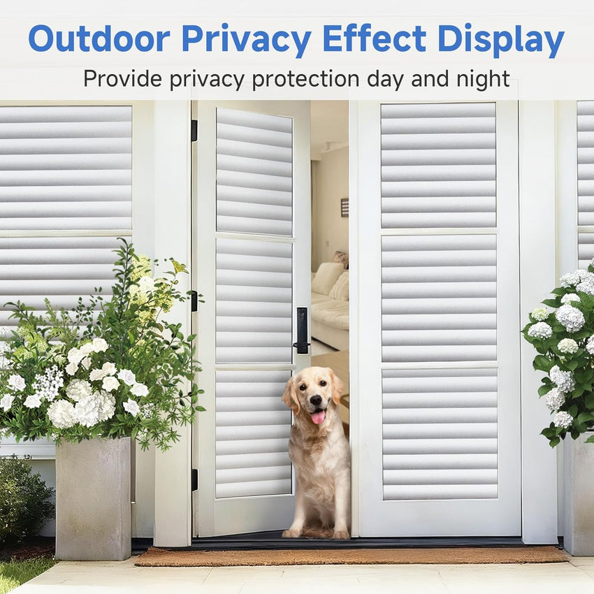 Privacy Window Film Frosted Stripe Static Cling UV Protection â 75x200cm