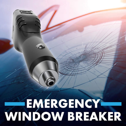 NP NIGHT PROVISION Rescue A6 Emergency 6-in1 Car Safety Device USB Car Charger Window Breaker Seat Belt Cutter 2200mAh Power Bank Powerful LED Flashlight with Red Emergency Beacon Ver 2.0 (1 Pack)