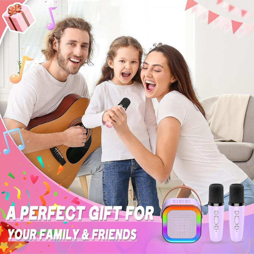 Gralal Karaoke Machine 2 Microphones, Girls Birthday Presents for Girls Toys Age 3-12 Microphone for Kids Toys for 3-12 Year Old Girls Gifts Birthday Gifts for Girls Easter Gifts for Kids