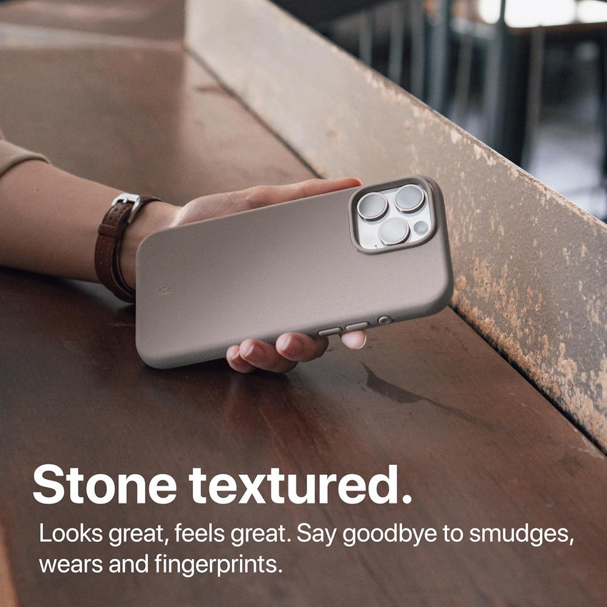 TineeOwl for iPhone 16 Pro Magnetic Case, [Covered Camera Control Button], Compatible with MagSafe, TPU, Minimalist, Slim/Thin, Grippy - Dune Series (Stone, iPhone 16 Pro)