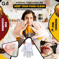 Disposable Polyethylene Gloves Food Safe 100pc One Size â Clear
