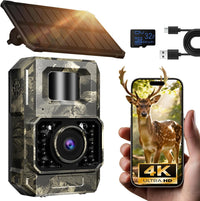 MAXDONE 4K 64MP Solar Wildlife Camera WiFi Bluetooth â Waterproof IP66