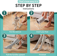 Sock Aid Dressing Tool for Compression & Support Socks White