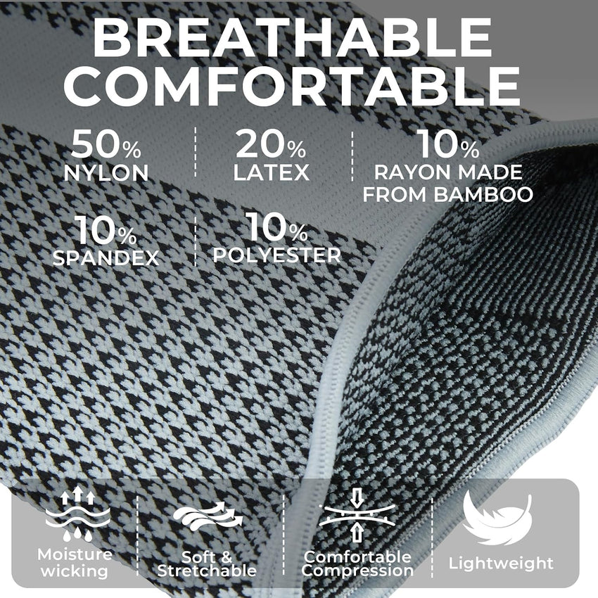 NEOtech Care Compression Sleeve for Knee and Leg â Bamboo Fiber Knit Grey L