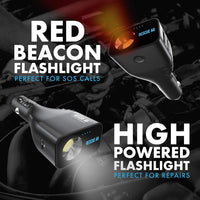 NP NIGHT PROVISION Rescue A6 Emergency 6-in1 Car Safety Device USB Car Charger Window Breaker Seat Belt Cutter 2200mAh Power Bank Powerful LED Flashlight with Red Emergency Beacon Ver 2.0 (1 Pack)