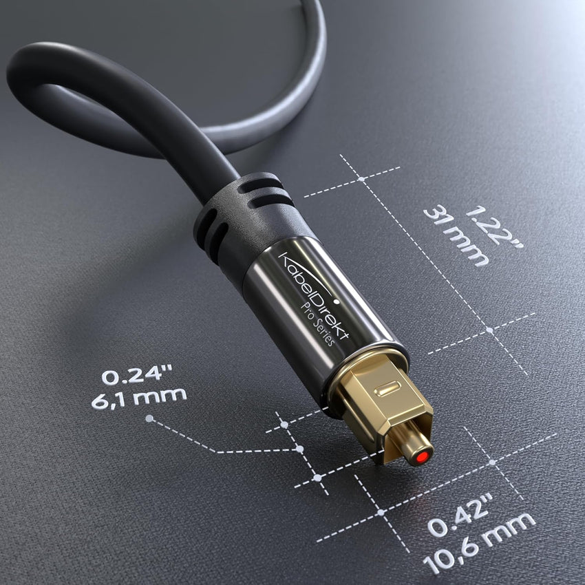 TOSLINK Cable, optical audio cable - 1.5m Fibre optic lead for soundbars (digital S/PDIF, stereo systems/amplifiers/amps, home cinema, Xbox One/PS4) - CableDirect