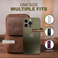 Hengwin Cross Body Bag Genuine Leather for iPhone 16 Pro Max/16 Plus, Passport Holder Travel Wallet Small iPhone 15 14 13 12 11 XS Max, 8 7 6S Plus, Samsung Galaxy S25 S24 S23 S22 S21 Ultra (Coffee)