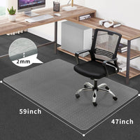 SHAREWIN Office Chair Mat for Carpet Floors, 47" x 59" Clear Desk Chair Mats for Low Pile Carpeted Protector, Sturdy PVC Computer Thin Chair Mats Anti-Slip and Easy to Clean for Home & Office