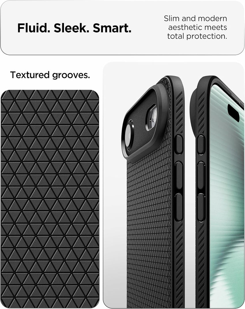 Spigen Liquid Air Case Compatible with iPhone Air (2025) [Military-Grade Drop Protection] - Matte Black