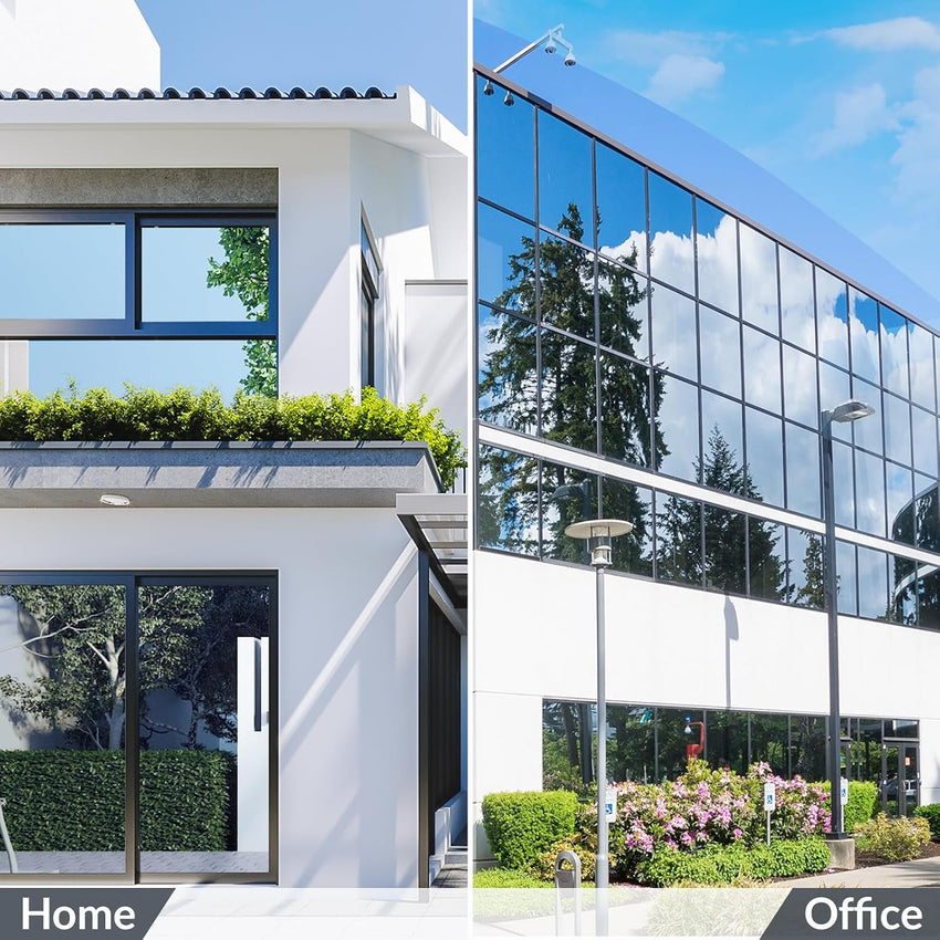 Heat Reflective Window Film One Way Mirror UV Protection 75x400cm Black