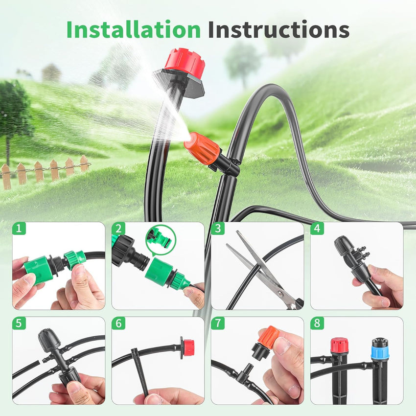 315 Pcs Garden Irrigation System Kit with 60m & 15m Pipes Automatic Drip System
