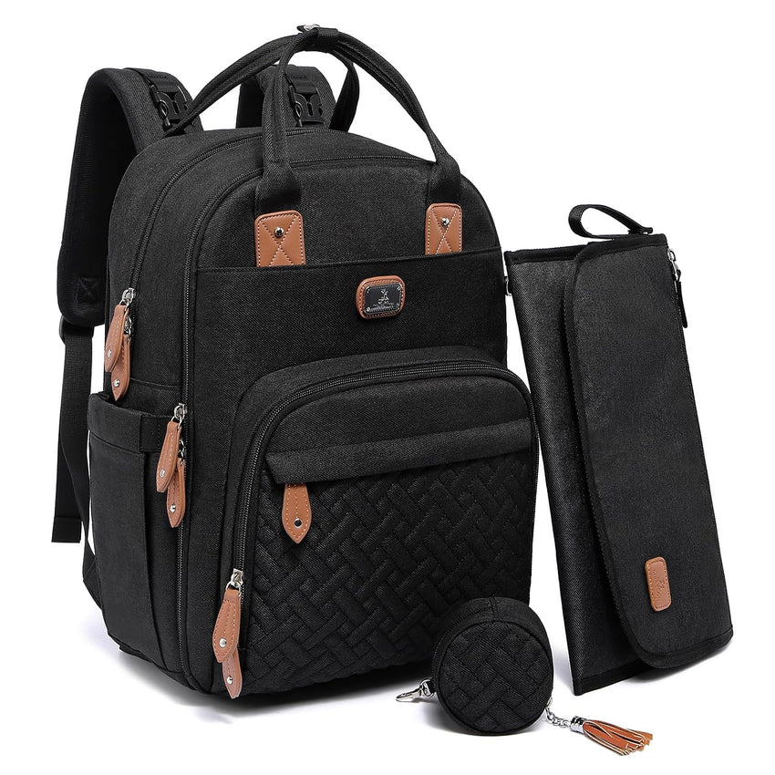 Dikaslon Baby Changing Bag Backpack with Mat & Straps Dark Grey