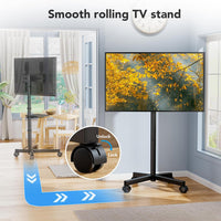 Mobile TV Stand 23-60in Height Adjustable Tilting Rolling Cart VESA 400x400mm Black