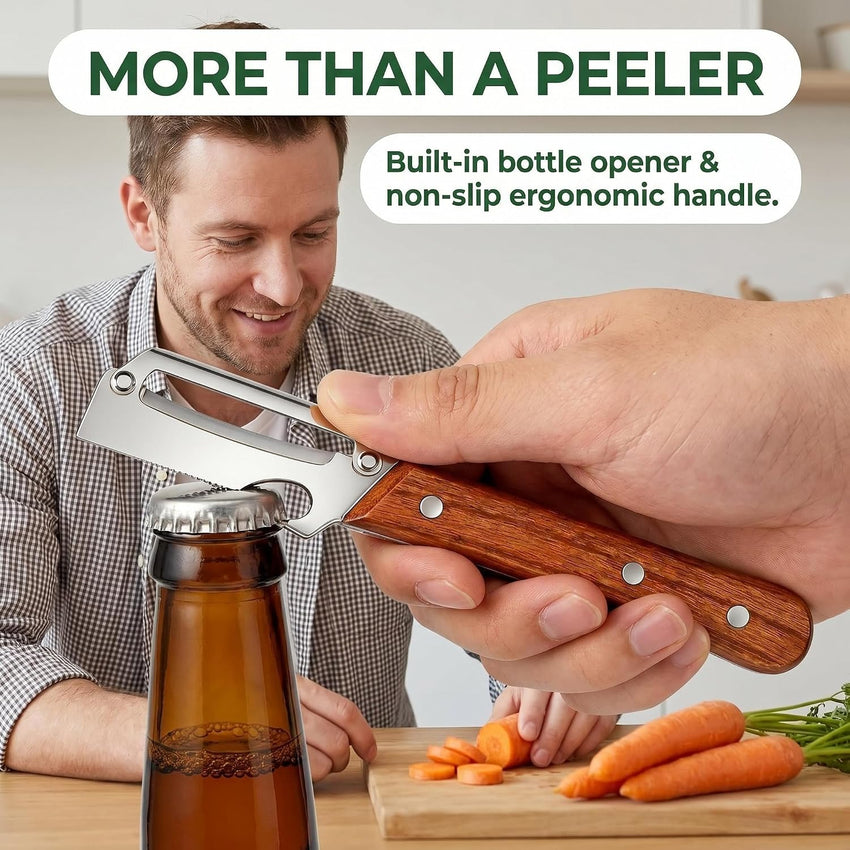 Stainless Steel Vegetable Peeler 2-Pack Multifunctional Ergonomic Handle 7.9in