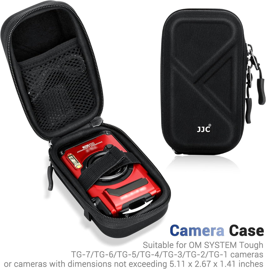 JJC Shockproof Hard Shell Travel Case Storage Box for OM-System Olympus Tough TG-7 TG-6 TG-5 TG-4 TG-3 TG-2 TG-1 RICOH GR3 Canon G7X Sony RX100 Series, Replace Olympus CSCH-107 Hard Case