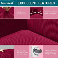 High Stretch Sofa Covers 4 Seater Non-Slip Furniture Protector â Wine Red