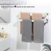 Wall-Mounted Double Towel Rail SUS304 Stainless Steel 2-Tier Brushed Ã¢ÂÂ 50 cm