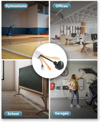 CREWORKS 1.8 m Floor Cord Cover, 3 Channel Cable Cover with Self-Adhesive Baking, Extension Cord Cable Protector, Flexible PVC Duct Wire Cable Management for Homes Offices Garages, Grey