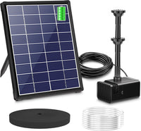 Billing Solar Pond Foundtain with Battery Backup, 6W 300L/H Solar Water Pump with 3000mAh Battery Backup, with Filter DIY 5ft Tubing Solar Fountains Water Feature for Garden Ponds, Pool, Fish Tank