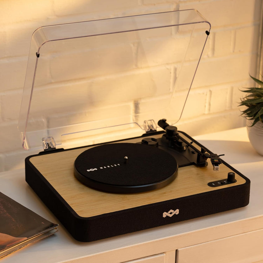 House of Marley Revolution Wireless Turntable - Bluetooth Record Player, 3-Speed Sustainably Made Vinyl Player, Easy Set Up Home Turntables for Vinyl Records with Dust Cover, Audio-Technica Cartridge