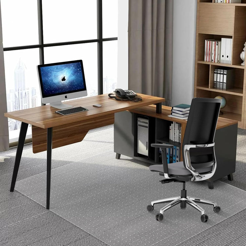 SHAREWIN Office Chair Mat for Carpet Floors, 47" x 59" Clear Desk Chair Mats for Low Pile Carpeted Protector, Sturdy PVC Computer Thin Chair Mats Anti-Slip and Easy to Clean for Home & Office