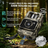 MAXDONE 4K 64MP Solar Wildlife Camera WiFi Bluetooth â Waterproof IP66
