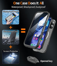 Magnetic Shockproof IP68 Waterproof 360Â° Case for Samsung S25 Ultra Compatible with MagSafe Black