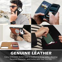 Detachable Wallet Case Genuine Leather for iPhone 17 Pro Max 6.9-inch â Saddle Brown