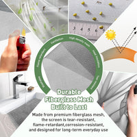 OWYR Adjustable Magnetic Fly Screen Window - DIY Fit Up to 120x130cm, Fiberglass Insect Mesh for Mosquito Net & Bug Screen, Full Frame Magnetic Strip Easy Installation (White Frame Grey Net)