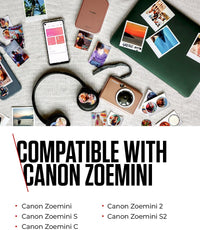 Canon ZinkTM Photo Paper - Sticky-Backed 2x3" Photo Paper (90 x Sheets) - Print Phone Photos for Personalised Stickers