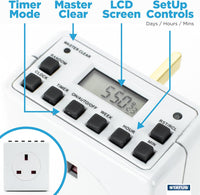 Digital 7-Day Programmable Timer Switch Weekly Lighting â White UK Plug