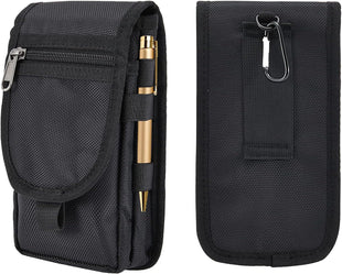 Tool Belt Pouch with Carabiner, Multipurpose Phone Case - Tactical Waist Bag with Phone Holster for Iphone 13 Pro Max, EDC Pouch for Traveling, Camping