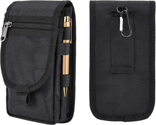 Tool Belt Pouch with Carabiner, Multipurpose Phone Case - Tactical Waist Bag with Phone Holster for Iphone 13 Pro Max, EDC Pouch for Traveling, Camping