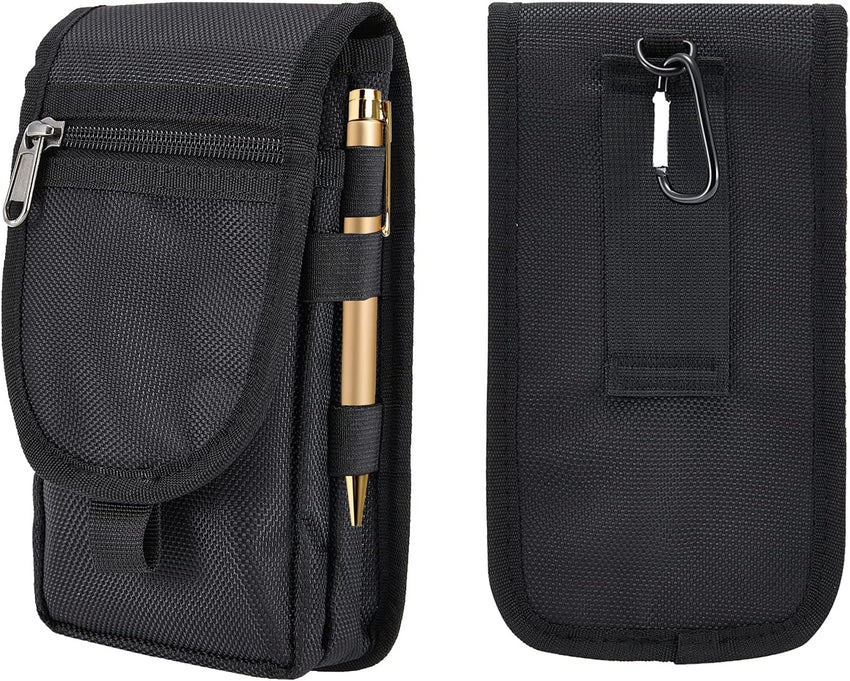 Tool Belt Pouch with Carabiner, Multipurpose Phone Case - Tactical Waist Bag with Phone Holster for Iphone 13 Pro Max, EDC Pouch for Traveling, Camping