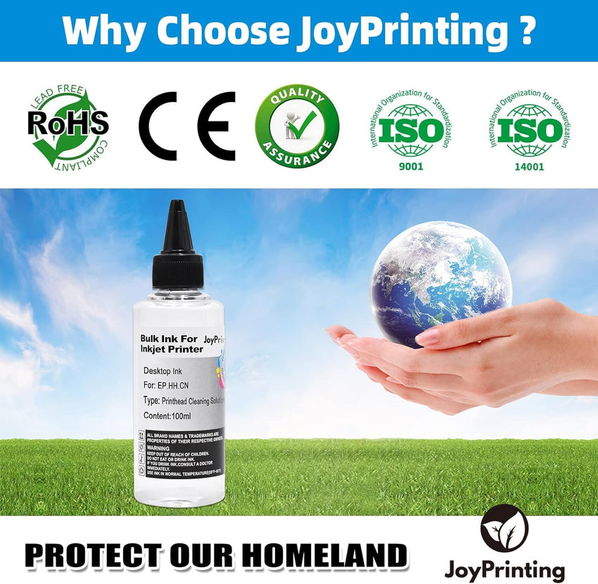 JoyPrinting Printhead Cleaner Kit for Inkjet Printers Printer Nozzle Cleaning Kit Compatible for All Print Head of Printers Epson/HP/Canon/Brother/Lexmark/Kodak/Samsung 100ml 10ml Premium Syringe 1PK