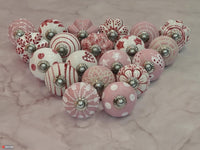 Ceramic Dresser Knobs Assorted Multicolour Decorative Pull Handles Pack of 23