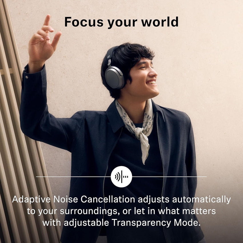 Sennheiser MOMENTUM 4 Wireless Noise Cancelling Headphones Bluetooth Headset for Crystal-Clear Calls with Adaptive Noise Cancellation, Up To 60HR Playtime, Folding Design, Black/Copper