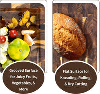 Acacia Cutting Board with Juice Groove & Handles â Reversible 43x30.5cm