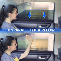 Car Window Shades for Baby Stretchable Breathable Sun Protection - Pack of 2