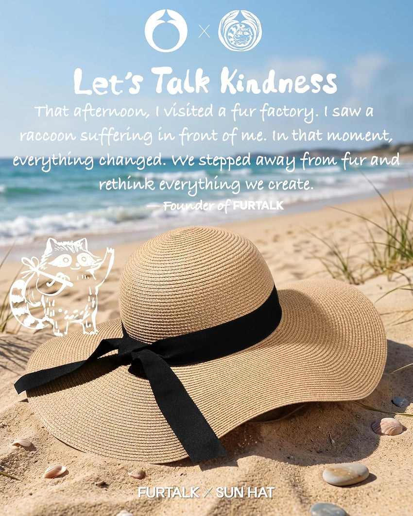 FURTALK Womens Sun Straw Wide Brim UPF 50 Summer Foldable Roll up Floppy Beach Hat for Women Khaki