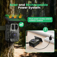 Cellular Wildlife Camera 2K 48MP Solar Night Vision Motion-Activated â Built-in 6000mAh