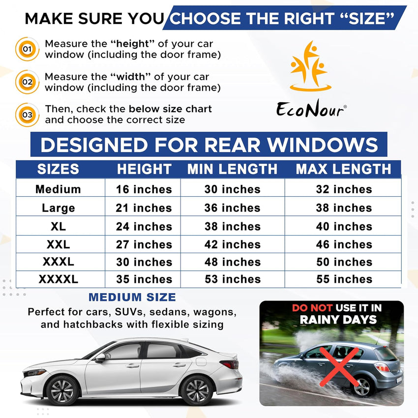 Car Window Shades for Baby Stretchable Breathable Sun Protection - Pack of 2
