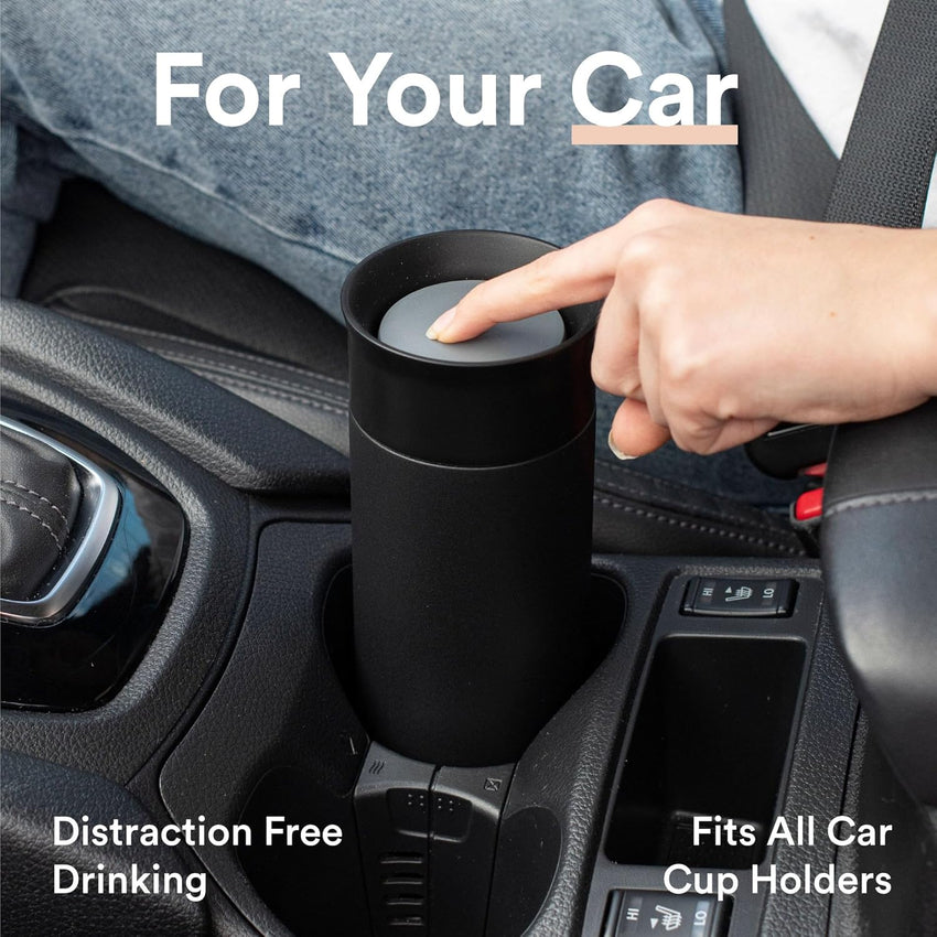 Moon 360° Insulated Travel Mugs - Leak Proof Reusable Coffee Cups - Pro Version for Performance & Easy Clean - Leakproof Flask for Hot & Cold Drinks - Fits Car Cup Holders, UK Company (500ml, Black)
