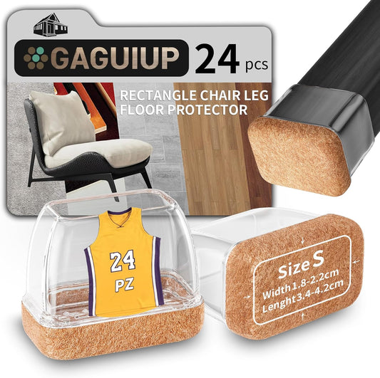 Rectangle Silicone Chair Leg Floor Protectors, Chair Leg Caps, Furniture Foot Protector, Free Moving Table Leg Covers, Stool Leg caps to Prevent Hardwood Floor Scratches and Reduce Noise