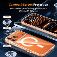 YNMEacc 5 in 1 Magnetic for iPhone 17 Pro Max Case with 2X Screen Protector + 2 Lens Covers, [Compatible with MagSafe] Slim Soft TPU Silicone Shockproof Anti-Scratch Phone Cover - Clear