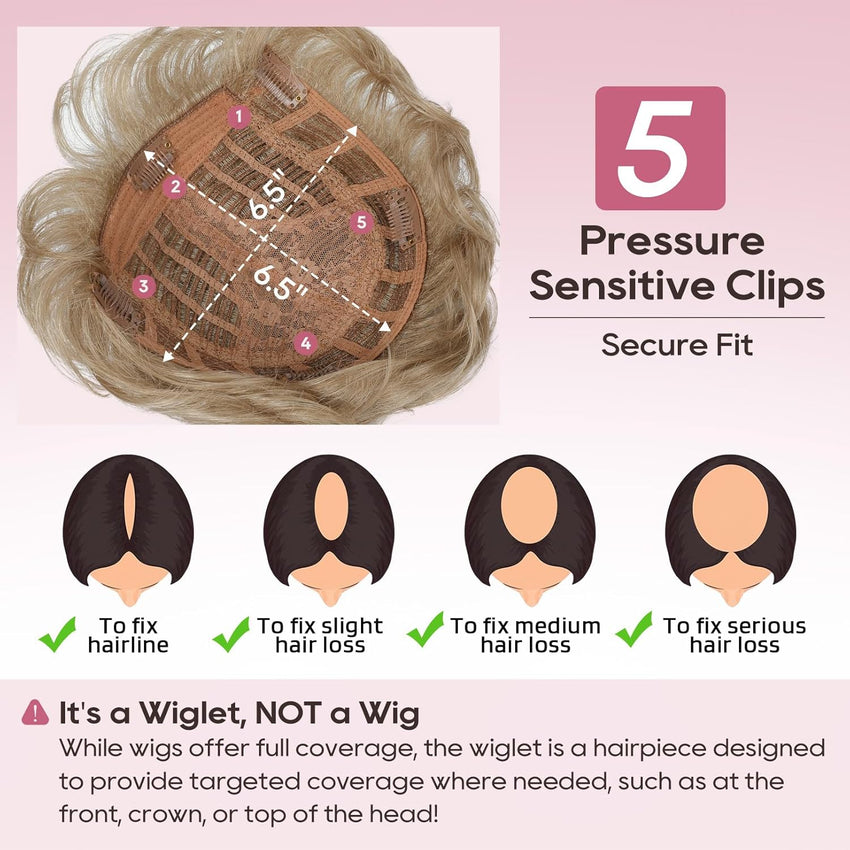 Hair Topper Synthetic Wiglet for Thinning Hair â Dark Blonde