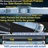 4youquality (4-in-1 Case for iPhone 13 with [2-Pack Tempered Glass Screen Protectors + 1-Pack Camera Lens Protector], Airbag Drop Protection, Transparent Clear Bumper Phone